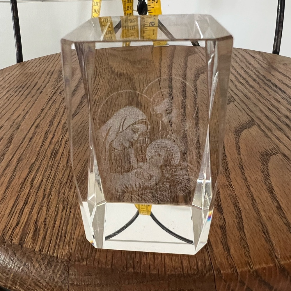 3D Crystal Etched Laser Engraved Nativity Scene